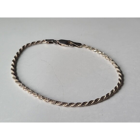 Italian 925 Sterling Silver Chain Bracelet Vintage - Picture 7 of 10